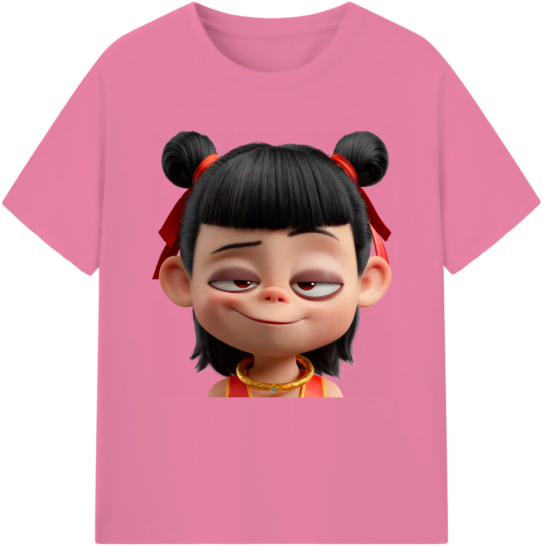 （画像用） Ne Zha 2 ナタ 魔童の大暴れ 綿100％半袖Tシャツ（フロントプリント）